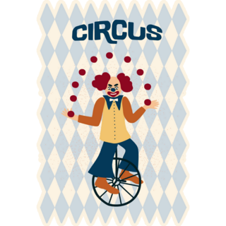 Circus Background Clown Sticker