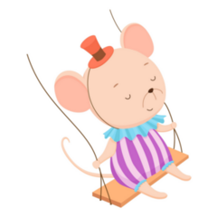 Circus Mouse On Swing Sticker