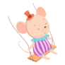 Circus Mouse On Swing Sticker