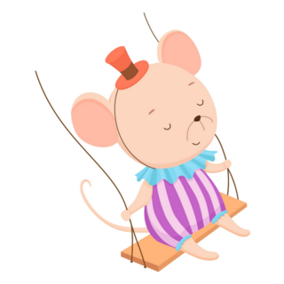 Circus Mouse On Swing Sticker