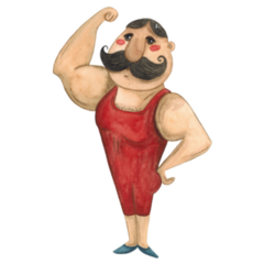 Circus Strongman Mustache Sticker