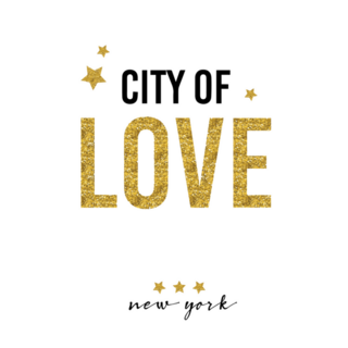 City Of Love New York Gold Sticker