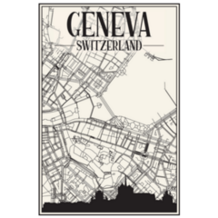 City Poster Skyline Geneva, Switzerland Sticker