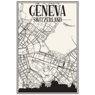 City Poster Skyline Geneva, Switzerland Sticker
