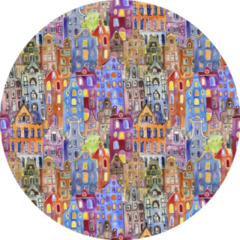 City Seamless Pattern Netherlands Colorful Houses Sticker