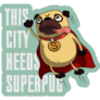 City Superpug Sticker