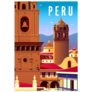 Cityscape With Old Catholic Cathedrals, Peru Sticker