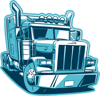 Classic American Blue Truck Sticker