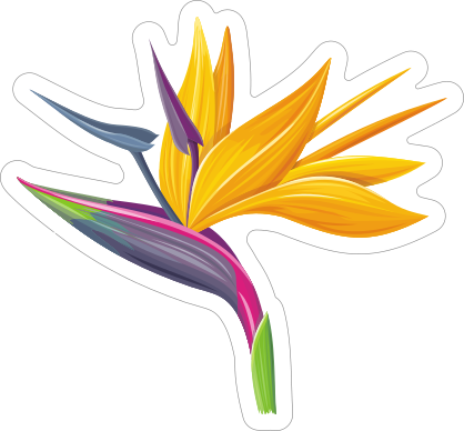 Classic Bird of Paradise Flower Sticker