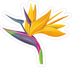 Classic Bird of Paradise Flower Sticker