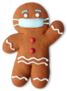 Classic Gingerbread Cookie Man With Medical Mask Sticker
