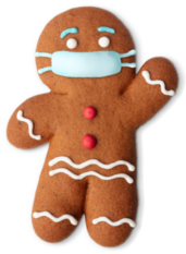 Classic Gingerbread Cookie Man With Medical Mask Sticker