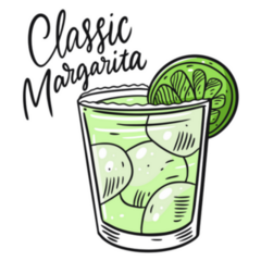 Classic Margarita Colorful Cartoon Sticker