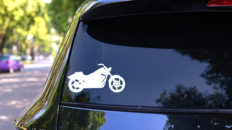 Classic Motorcycle Sticker on a Rear Car Window (New) example