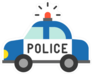 Classic Police Car With Siren Sticker