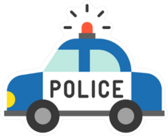 Classic Police Car With Siren Sticker