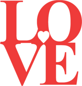 Classic Red Love Text Sticker