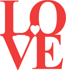 Classic Red Love Text Sticker