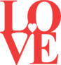 Classic Red Love Text Sticker