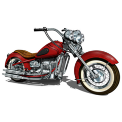 Classic Red Vintage Motorcycle Sticker