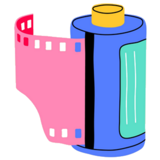 Classic Retro 90s Camera Film Roll Sticker 