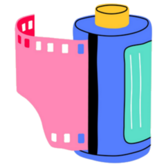 Classic Retro 90s Camera Film Roll Sticker 