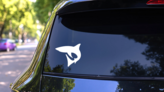 Classic Shark Shape Sticker on a Rear Car Window (New) example