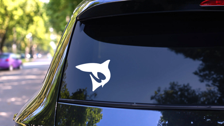 Classic Shark Shape Sticker on a Rear Car Window (New) example