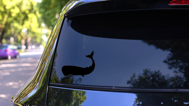 Classic Sperm Whale Sticker on a Rear Car Window (New) example