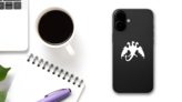 Classic Three Headed Dragon Sticker on a Phone (New) example