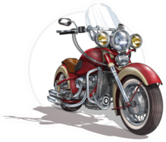 Classic Vintage Motorcycle In Red Sticker