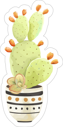 Classic Watercolor Cactus Plant Sticker