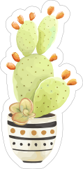Classic Watercolor Cactus Plant Sticker