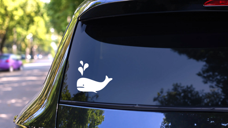 Classic Whale Sticker on a Rear Car Window (New) example
