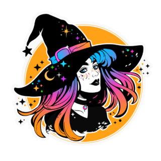 Classic Witch Illustration Sticker