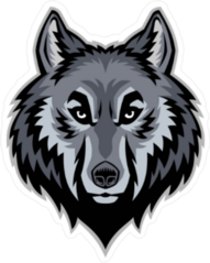 Classic Wolf Head Mascot Sticker