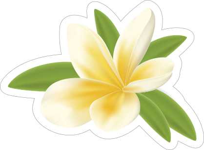 Classic Yellow Plumeria Flower Sticker