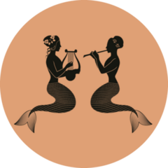 Classical Greek Ceramics Mermaids Sticker