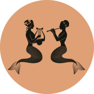 Classical Greek Ceramics Mermaids Sticker