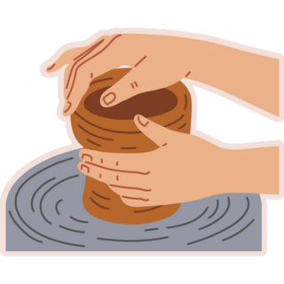 Clay Wheel Cartoon Sticker