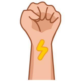 Clenched Fist Lightning Bolt Sticker