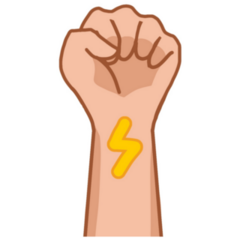 Clenched Fist Lightning Bolt Sticker
