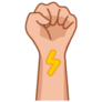 Clenched Fist Lightning Bolt Sticker