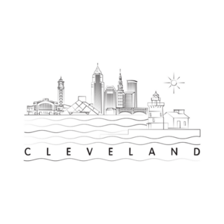 Cleveland  Ohio Skyline Sticker