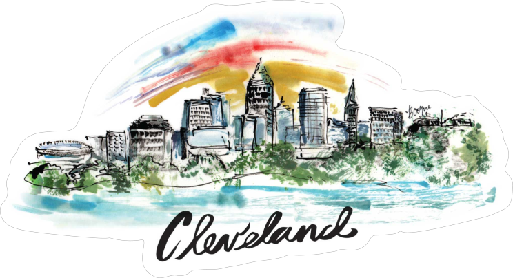Cleveland Painted Skyline Sticker
