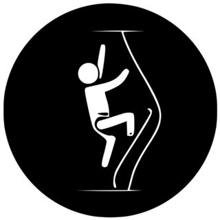 Climbing Wall Sport Line Icon Sticker
