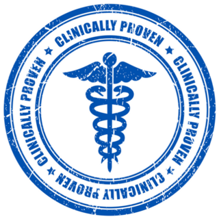 Clinically Proven Ink Rubber Stamp Circle Sticker