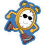 Clock Rollerblading Sticker