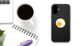 Close Up Egg Illustration Sticker on a Phone (New) example