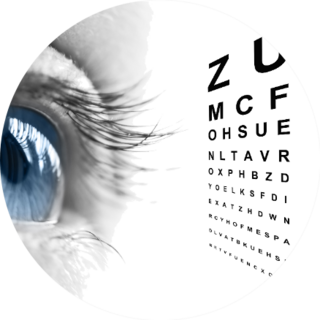 Close Up Of An Eye And Vision Test Chart Sticker